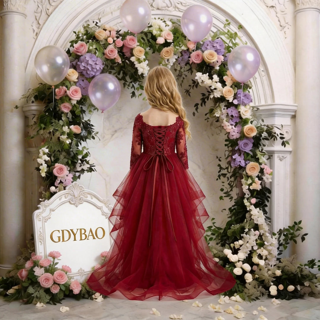 Lovely Multi-Layer Little Bridesmaid Gown