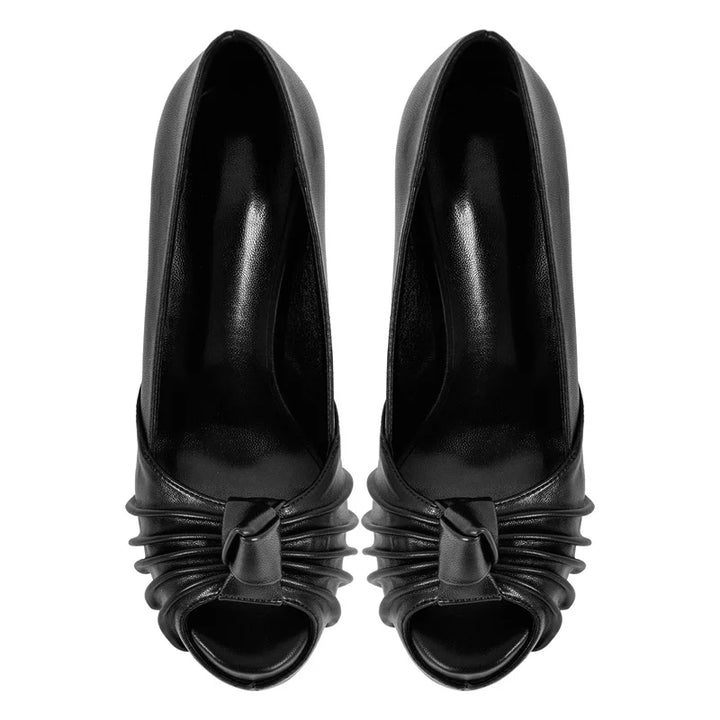 Glamorous Knot Bow Platform Pumps