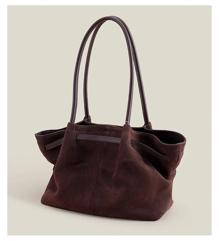 Slouchy Style Suede Leather Handbag
