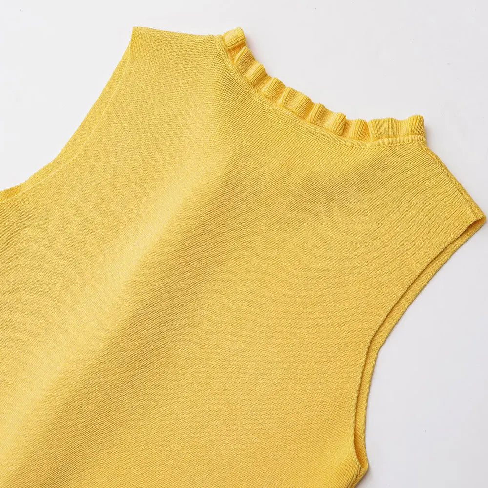 Stylish Soft Ruffled Knitted Vest