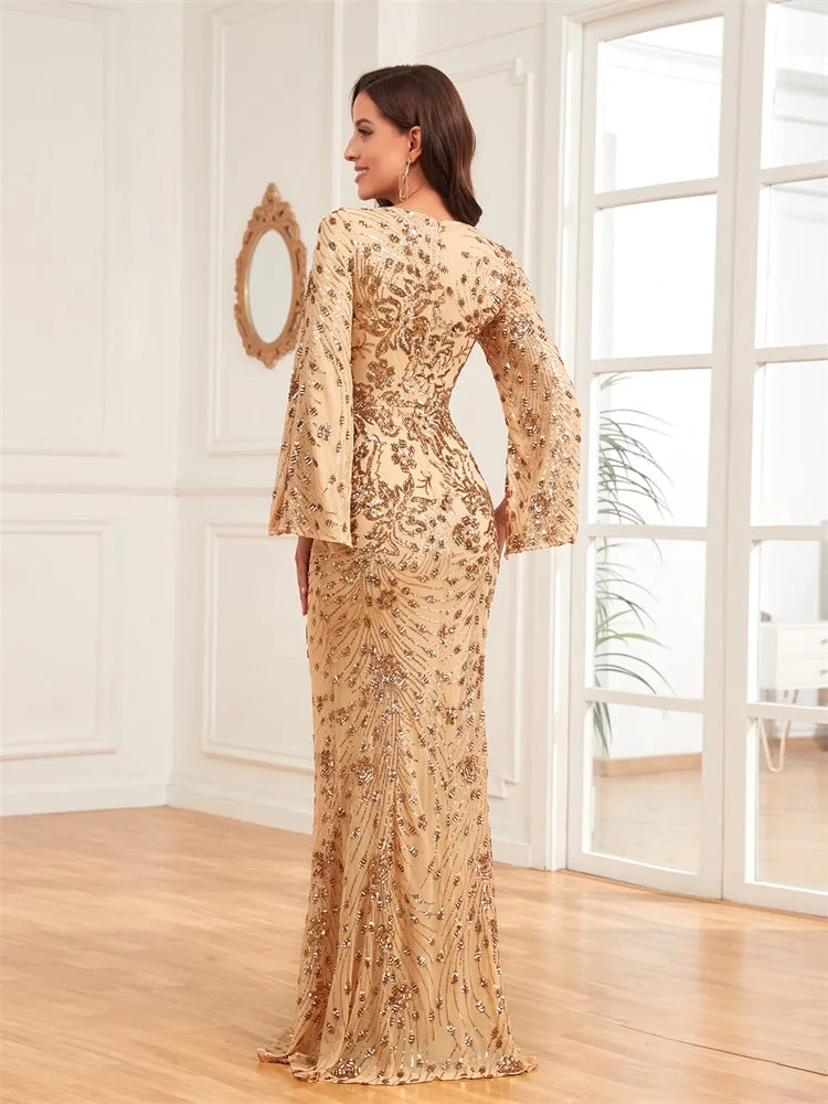 Starlit Glamour Sequins Gown