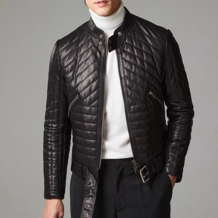 Trendy Cotton Padded Leather Jacket