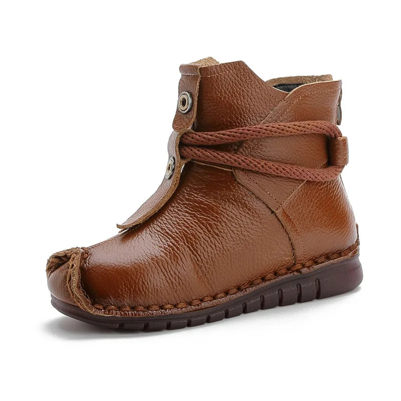 Luxury Real Leather Flat Boots
