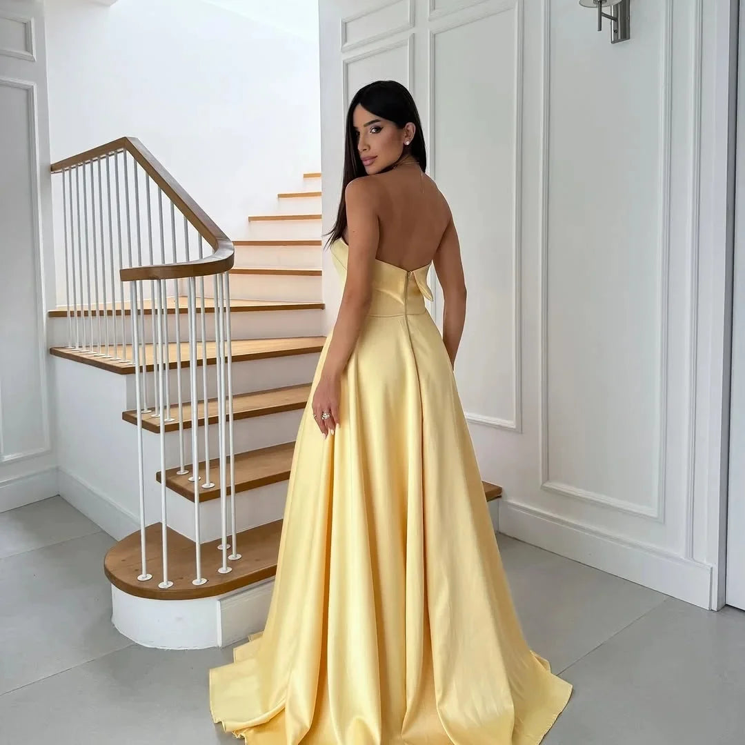 Effortlessly High Slit Formal Evening Dress