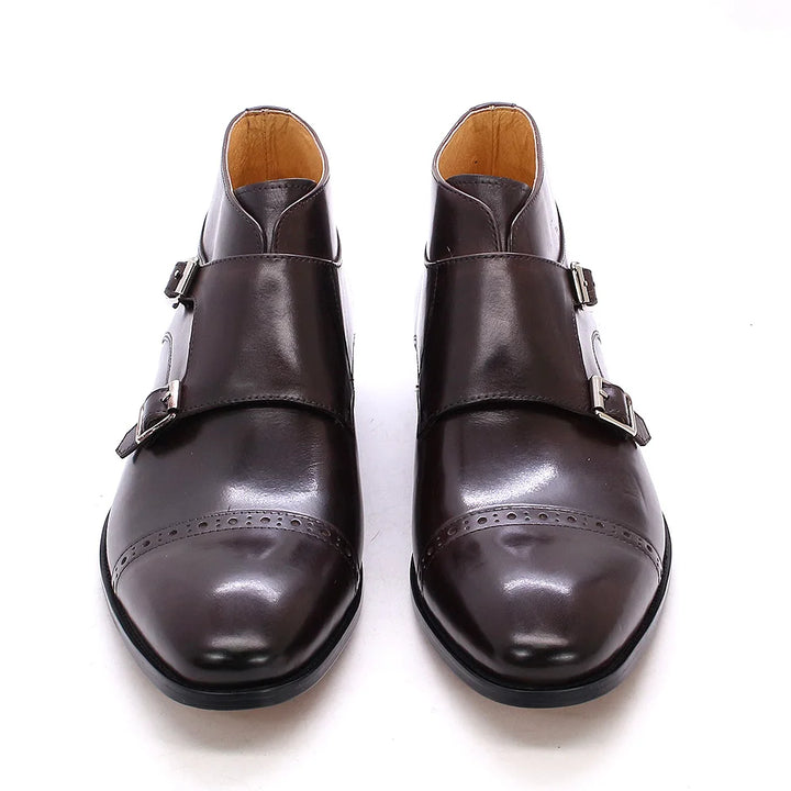 Premium Double Monk Straps Leather Boots