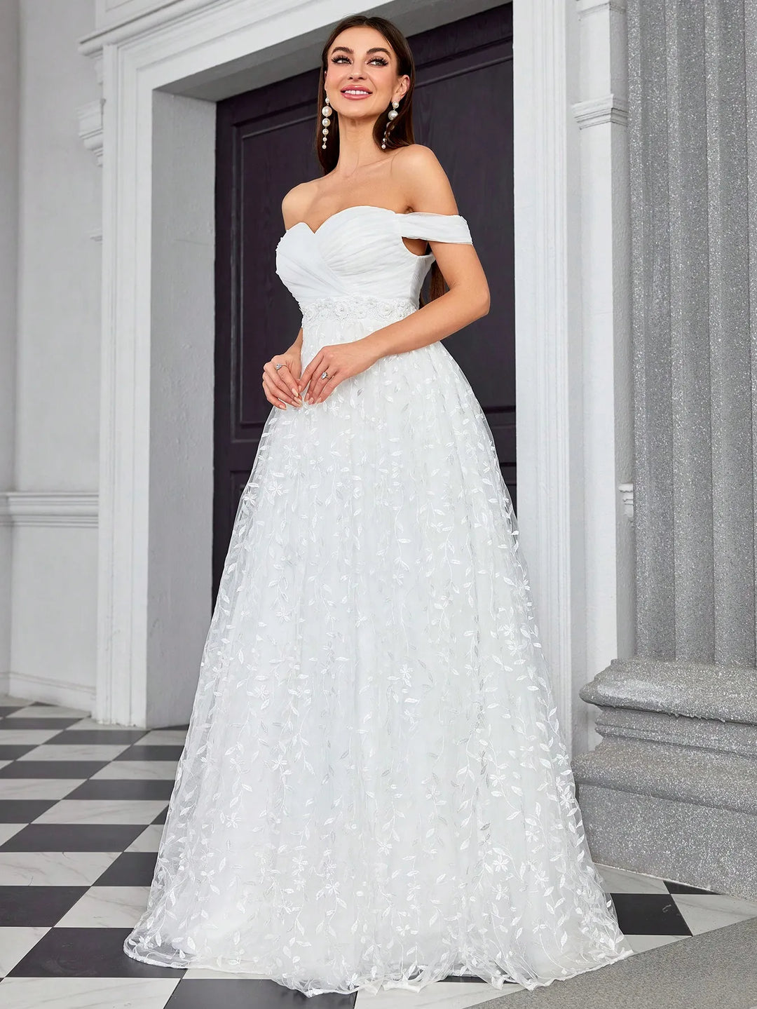 Understated 3D Embroidery Formal Dress