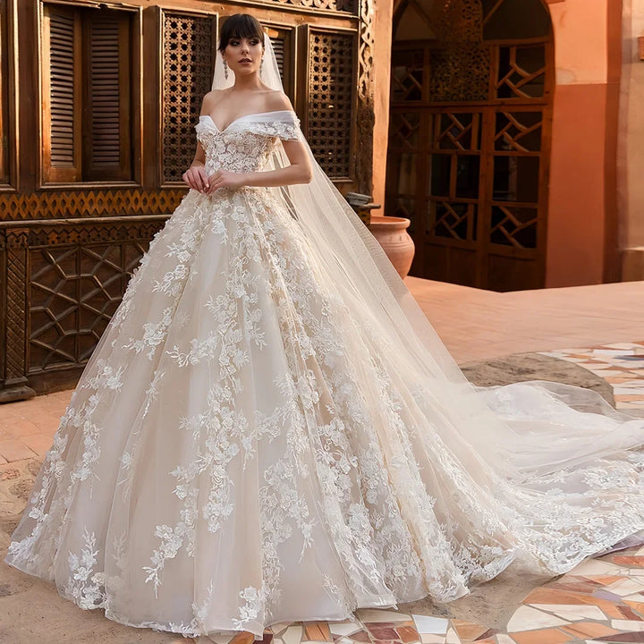 Sleek A-Line Bridal Couture Dress