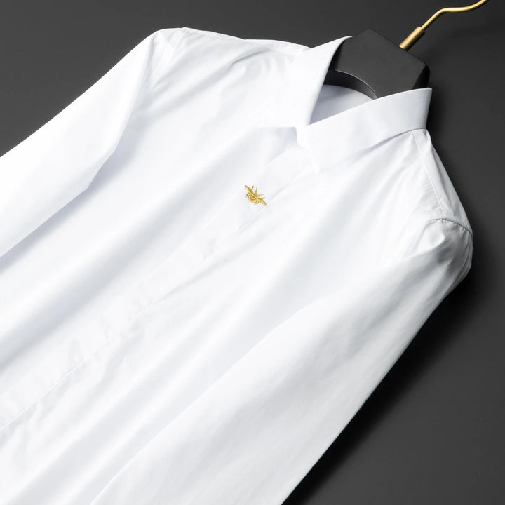Versatile Gold Bee Embroidery Casual Shirt
