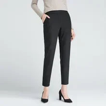 Elastic Waist Velvet Straight Trouser