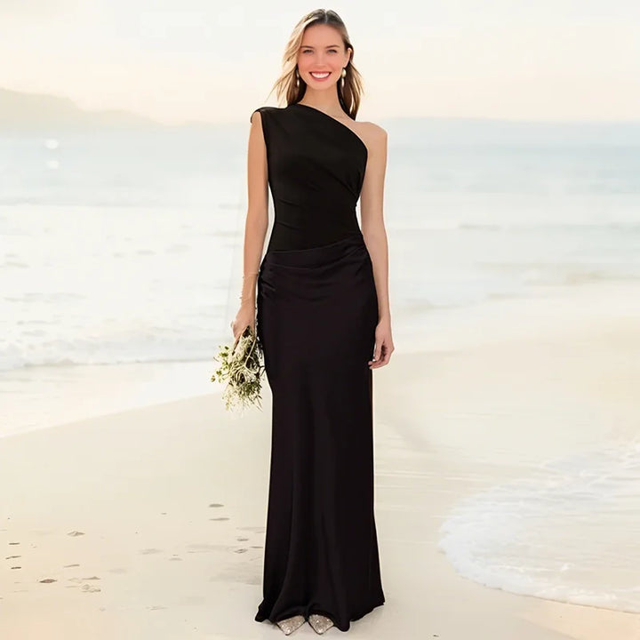 Romantic One-Shoulder Maxi Dress