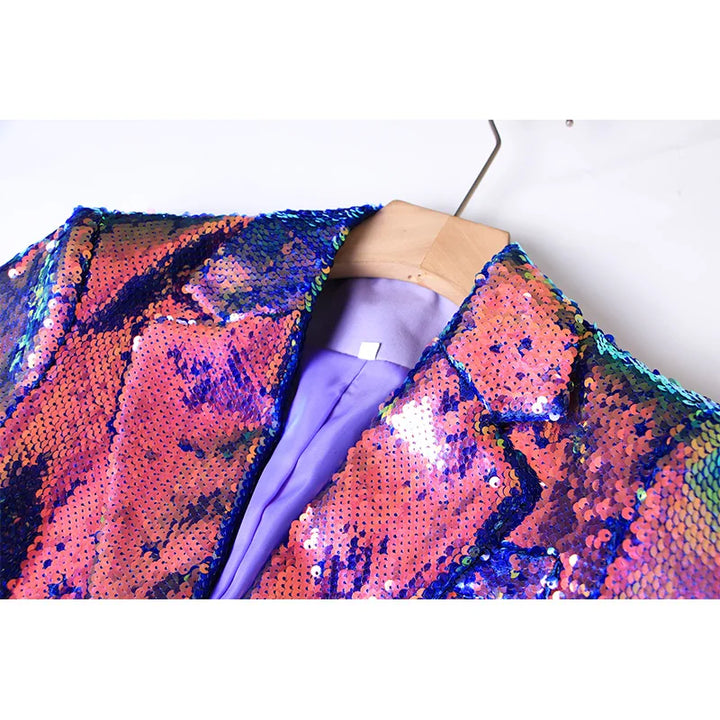 Bright Sequins Long Sleeve Blazer