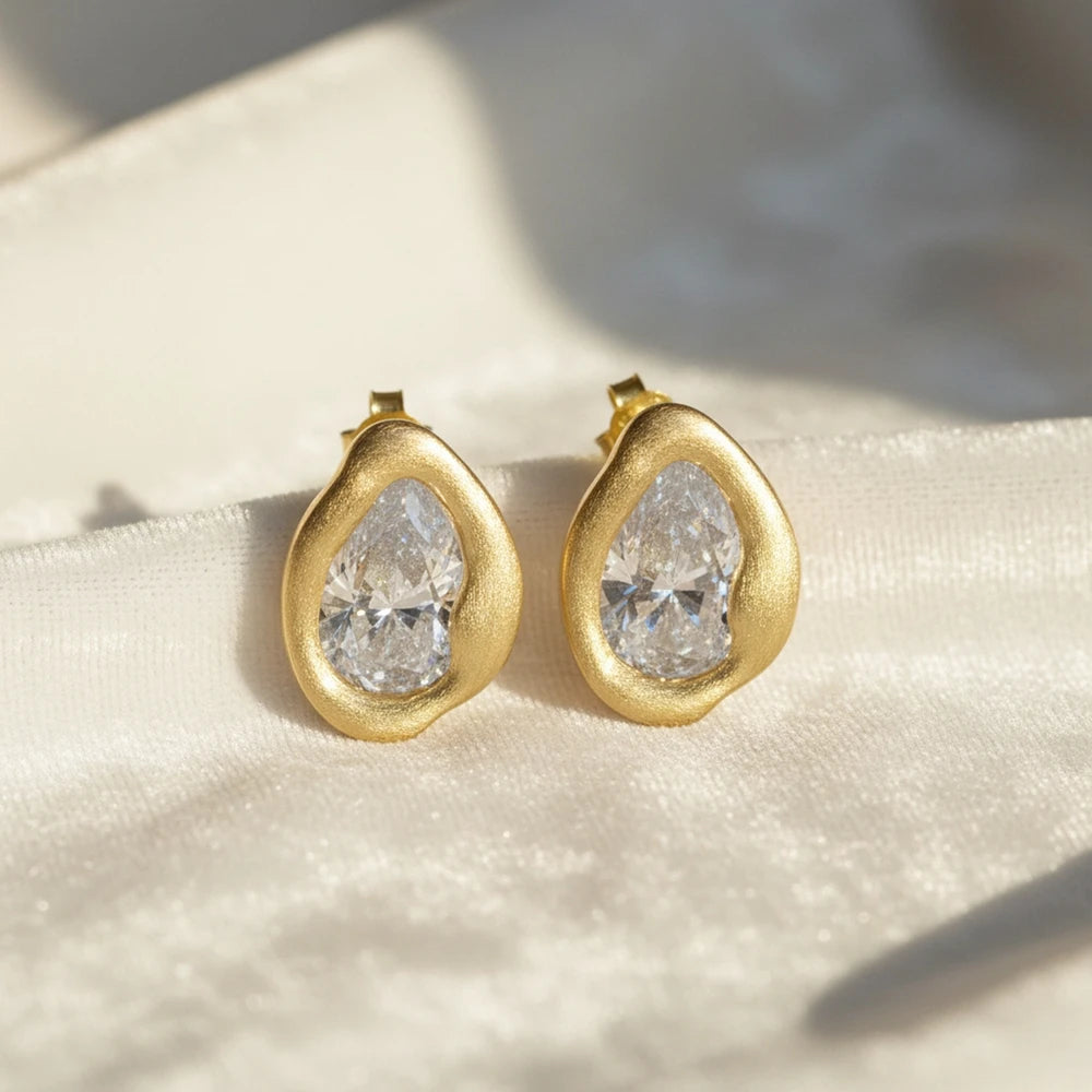 Real Moissanite Diamond Stud Earrings