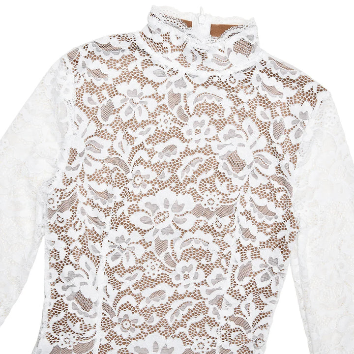 Lovely Lace Long Sleeves Mini Party Dress