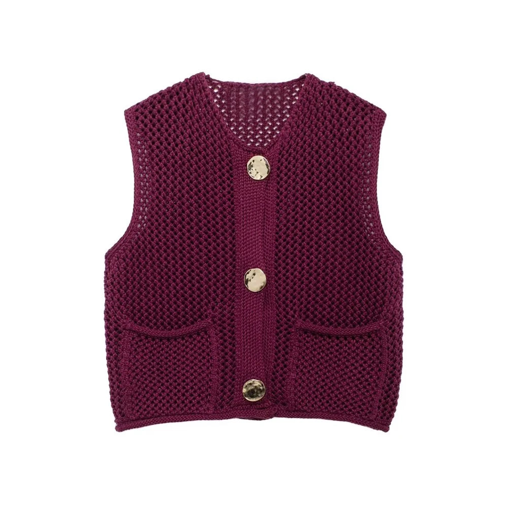 Trendy Knitted Vest Sweater