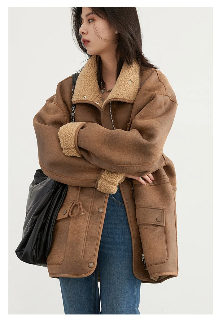 Thick Suede Reversible Outer Coat