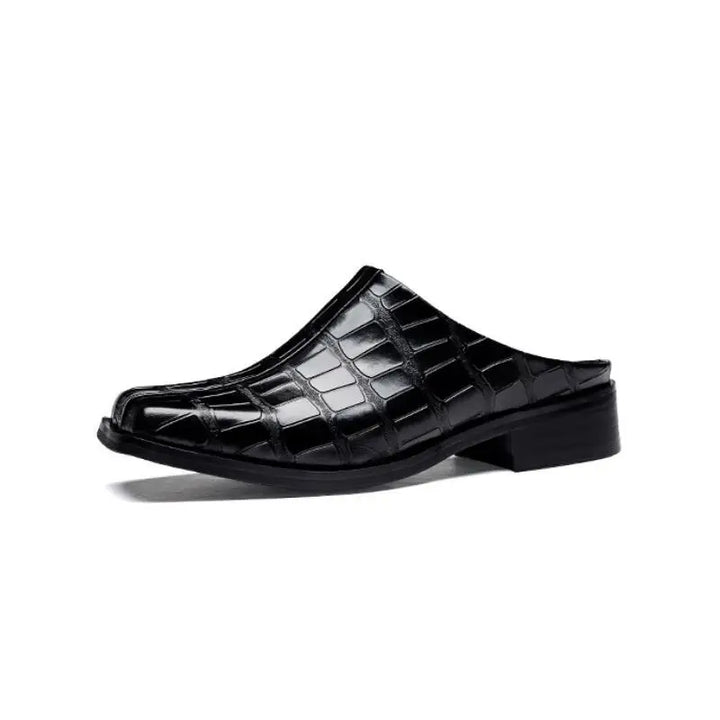 Premium Embossed Leather Mules