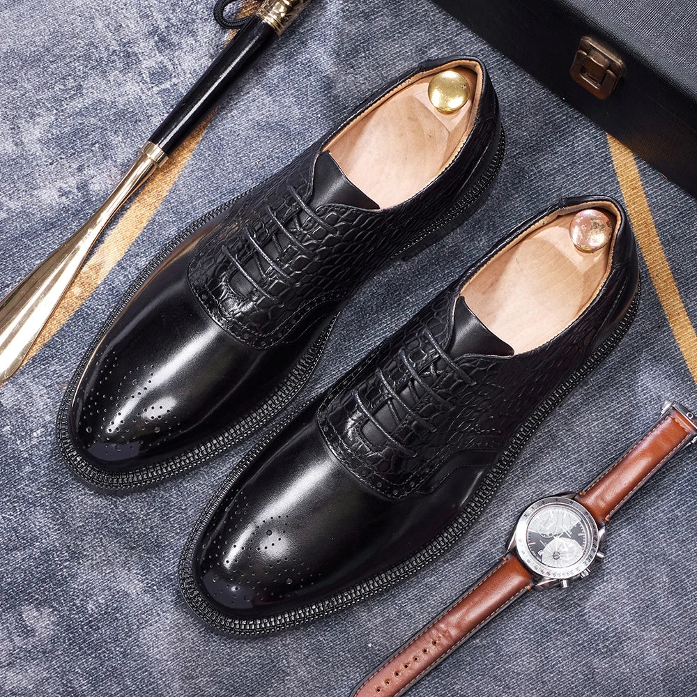 Premium Red Sole Brock Oxford Shoes