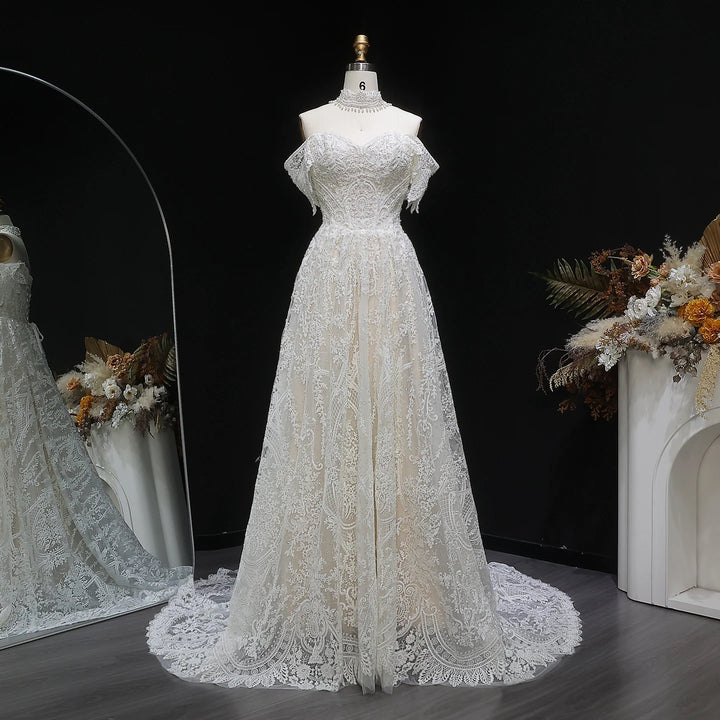 Sweet Floral Applique Bridal Couture