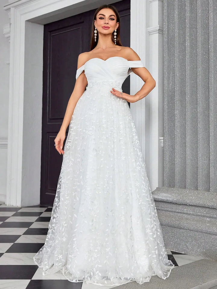 Understated 3D Embroidery Formal Dress
