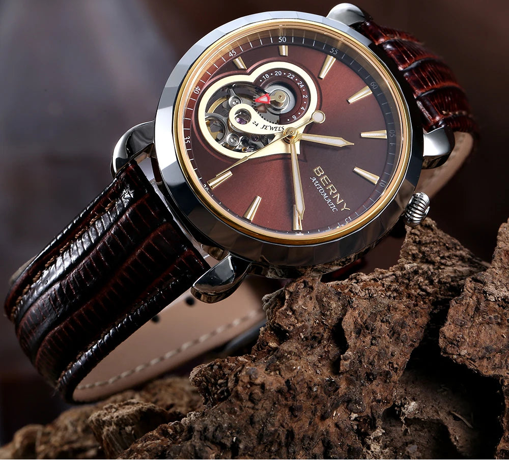 Sweet Sapphire Glass Mechanical Watch