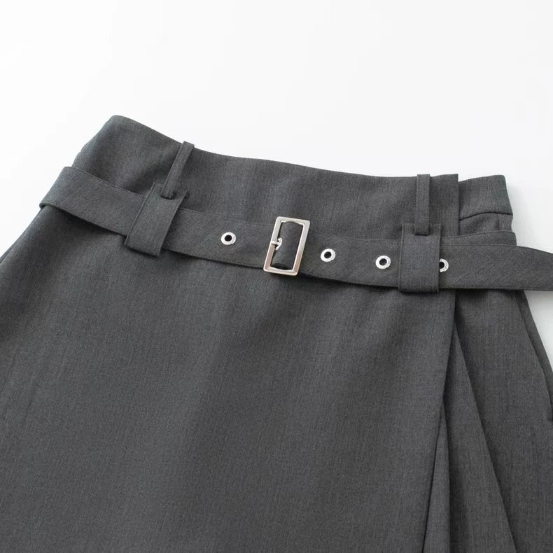Fashionable A-Line Belted Skirt