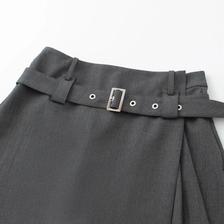 Fashionable A-Line Belted Skirt
