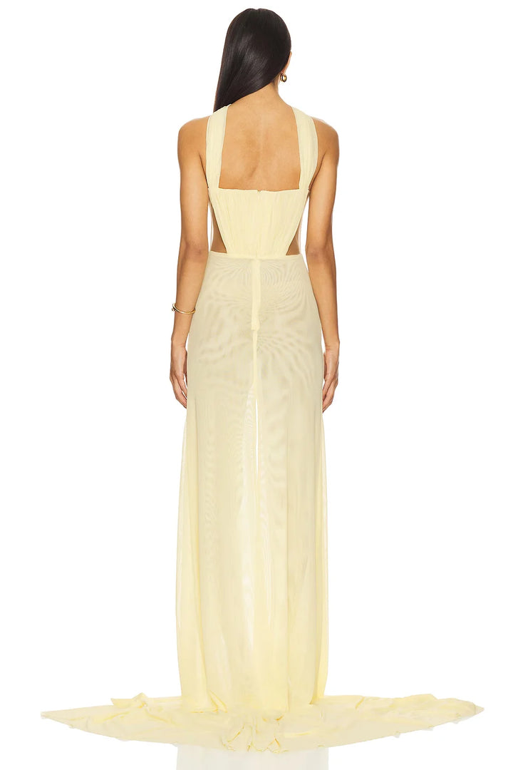 High-End Waist-see Through Evening Gown