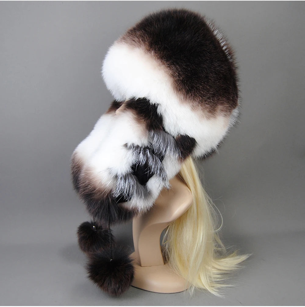 Warm Real Fur Bomber Hat