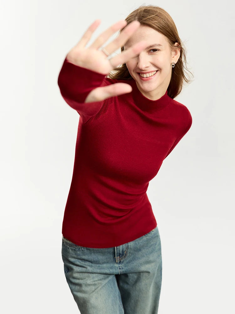 Finger Hole Women's Mock Neck Sweater