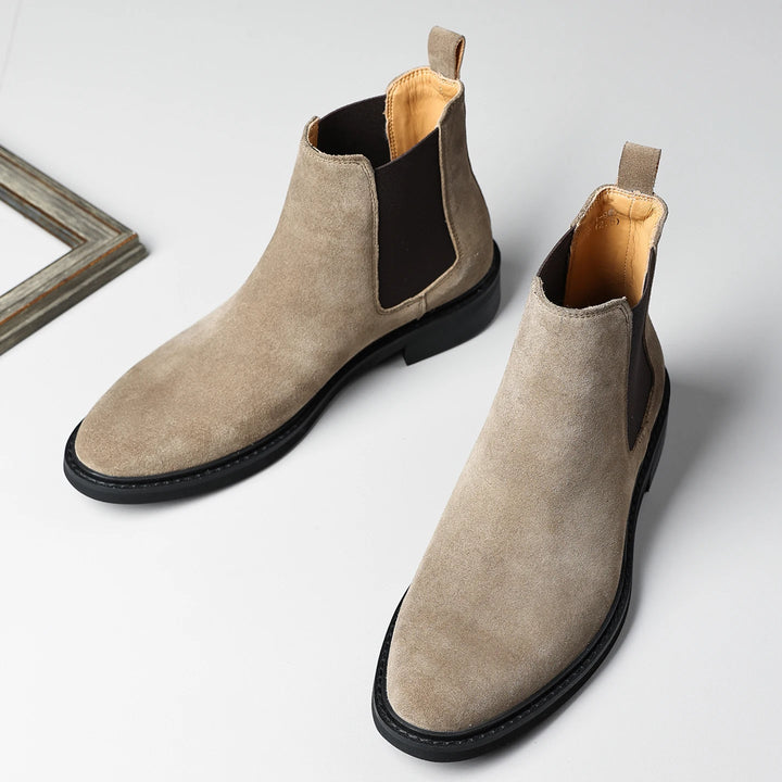 Vintage Suede English-Style Chelsea Boots