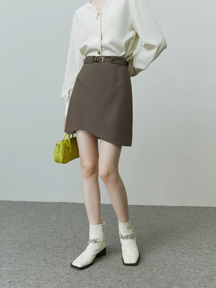 Attractive A-Line High Waisted Skirt