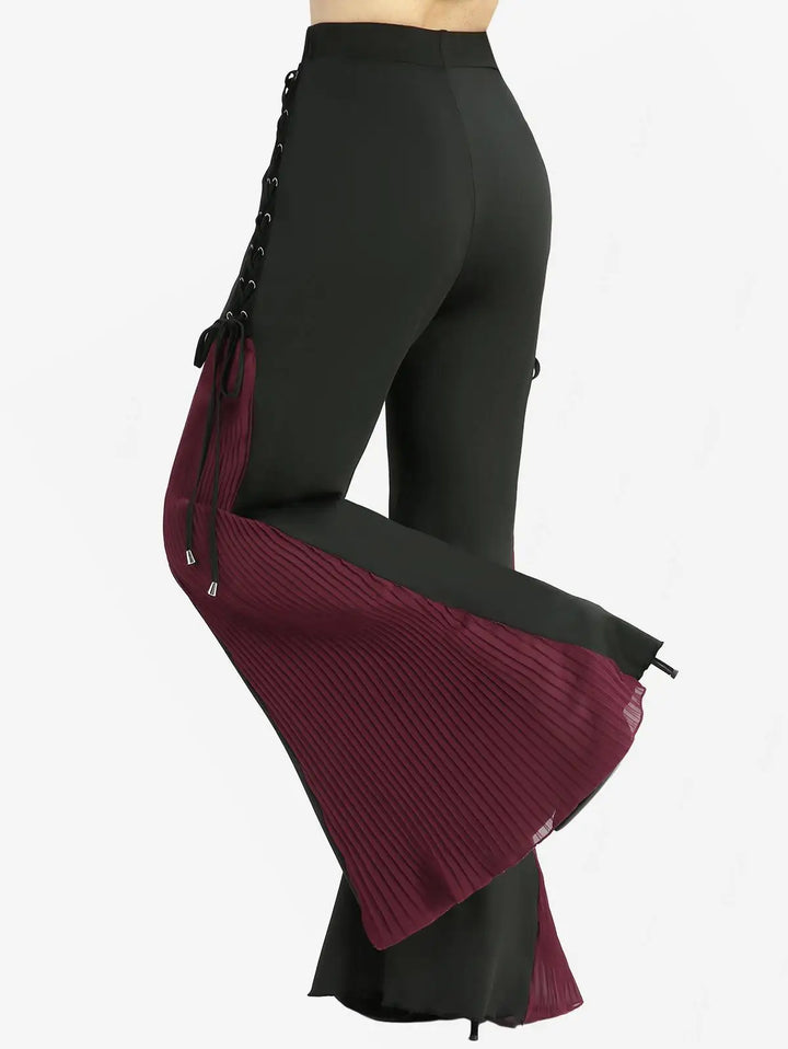 Stately Lace Up Pleated Pants