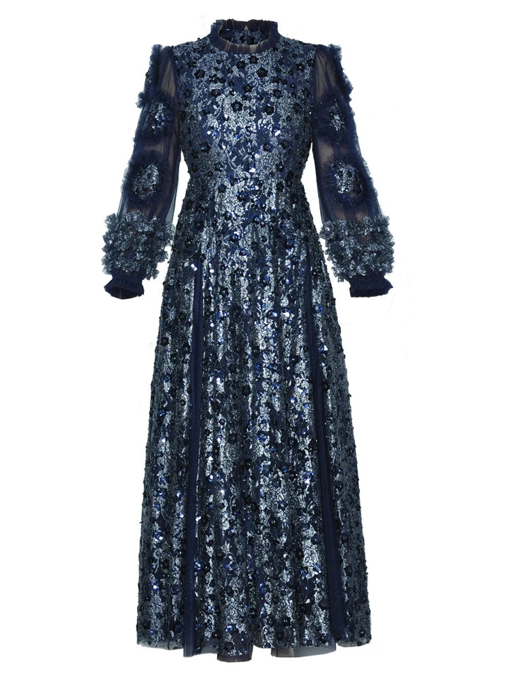 Graceful Three-dimensional Flower Evening Dress