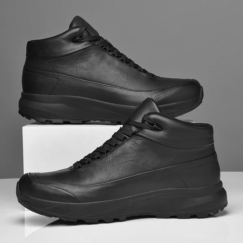High-Top Lace-Up Casual Walking Boots