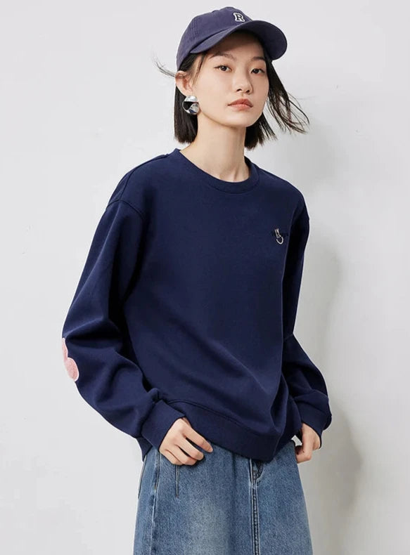 Versatile Flower Pullover Sweatshirt