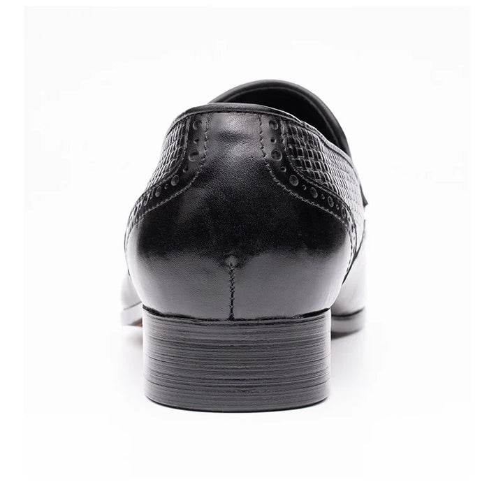 Elegant Metal Buckles Leather Loafers