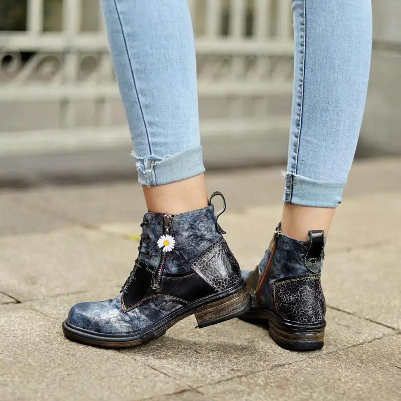 Elegant Cotton Fabric Platform Boots