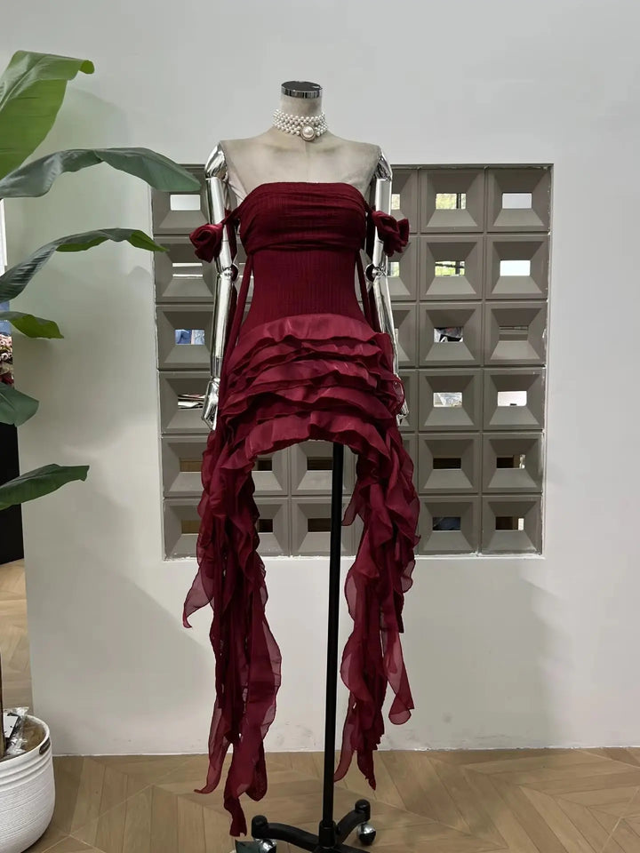 Gorgeous Three-Piece Halter Skirt Dress