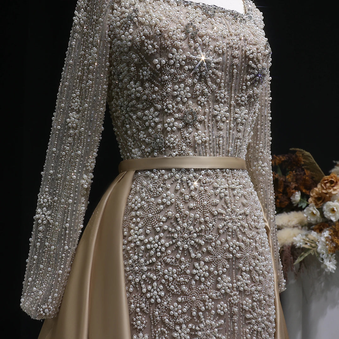 Polished Beaded Evening Couture Dress