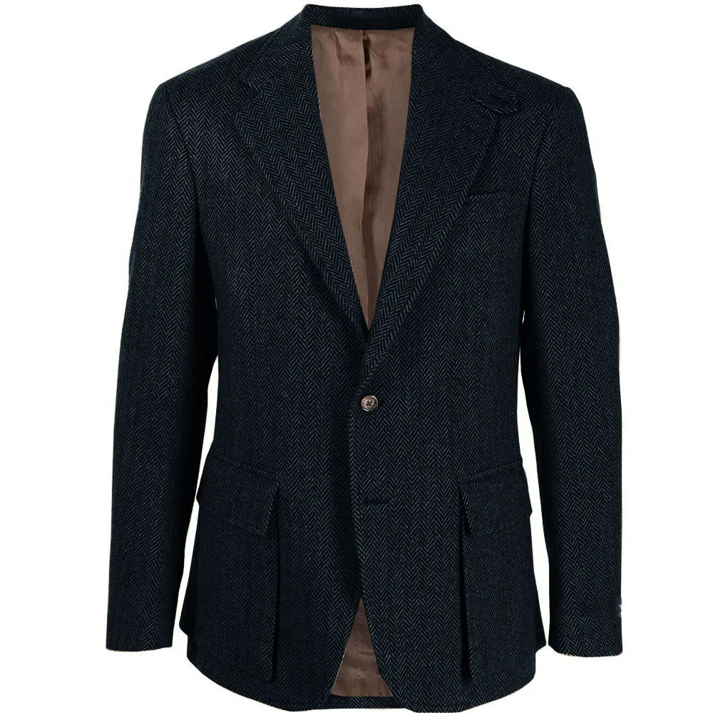 Handsome Patterned Herringbone Blazer