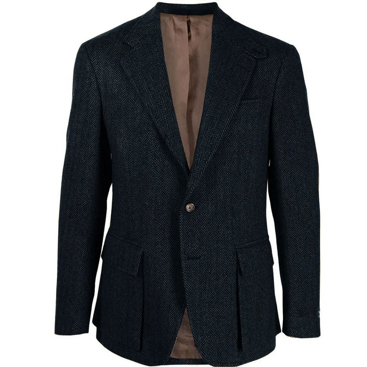 Handsome Patterned Herringbone Blazer