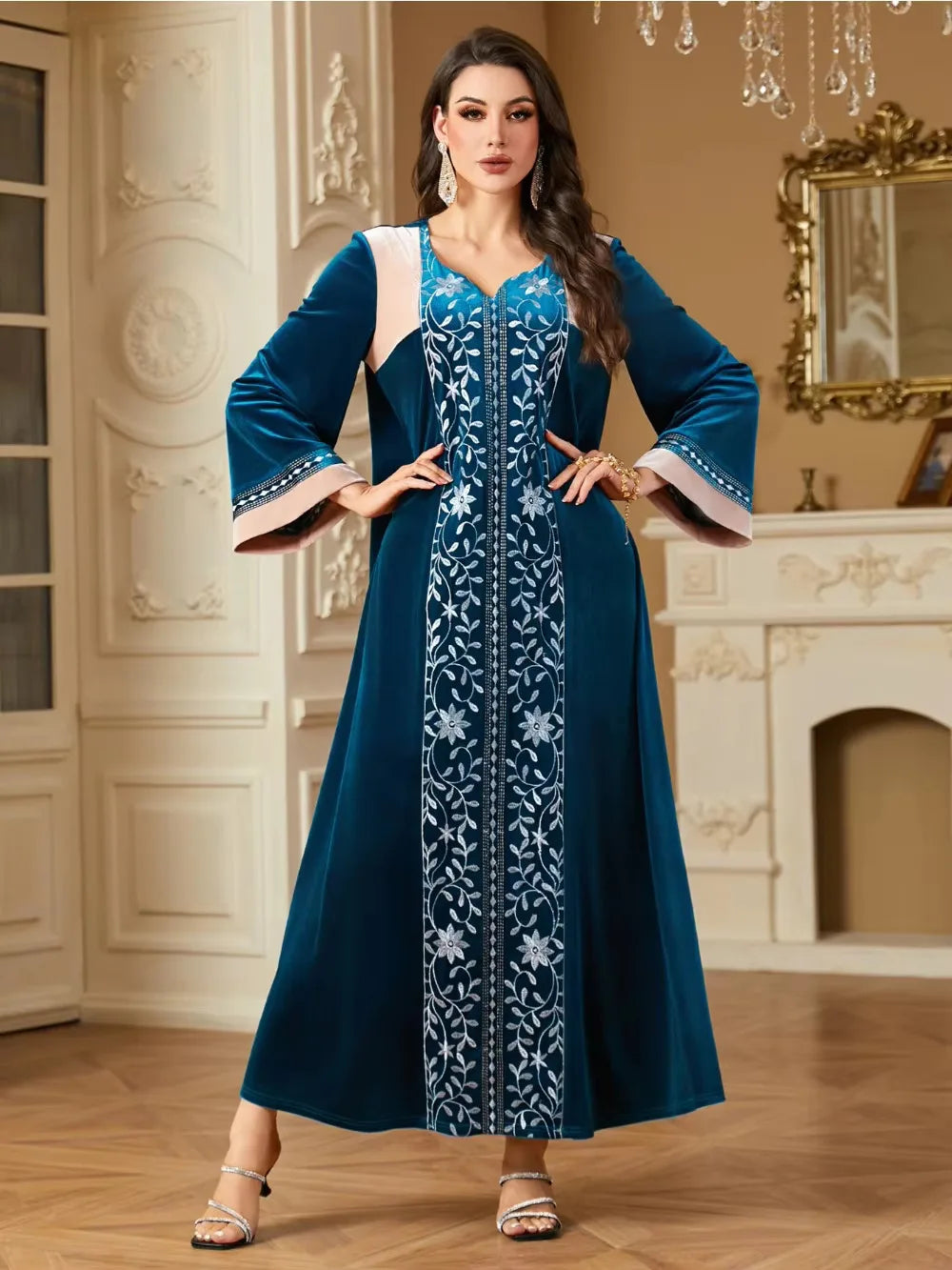 Gorgeous Embroidered Long Abaya
