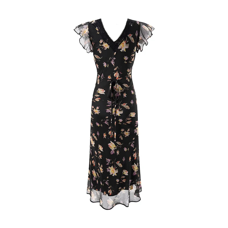 Beautiful Floral Print Midi Dress