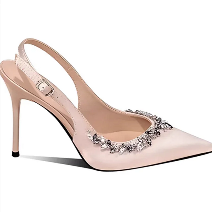 Classic Rhinestone Slingback High Heels