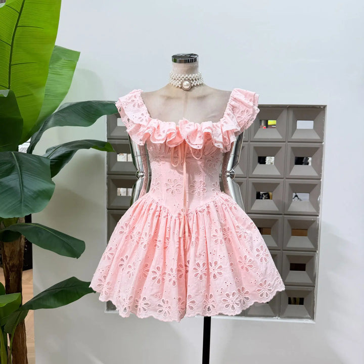 Graceful Eyelet Embroidered Corset Dress