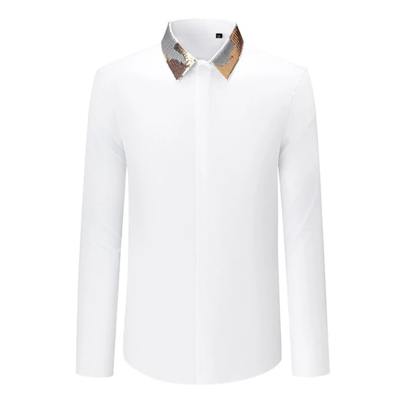 Beaded Embroidered Slim Fit Shirt
