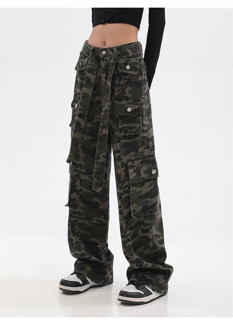 Low Rise Camouflage Cargo Pants