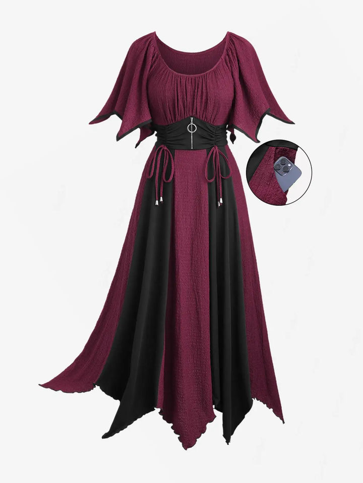 Refined O-ring Waist Cinched Dress