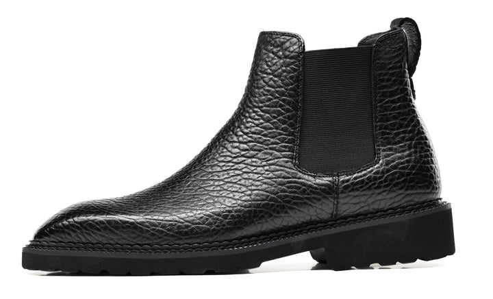 High-Quality Pressed Lychee Pattern Chelsea Boots