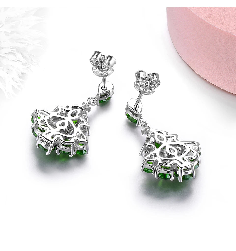 Luxury Diopside Drop Earrings